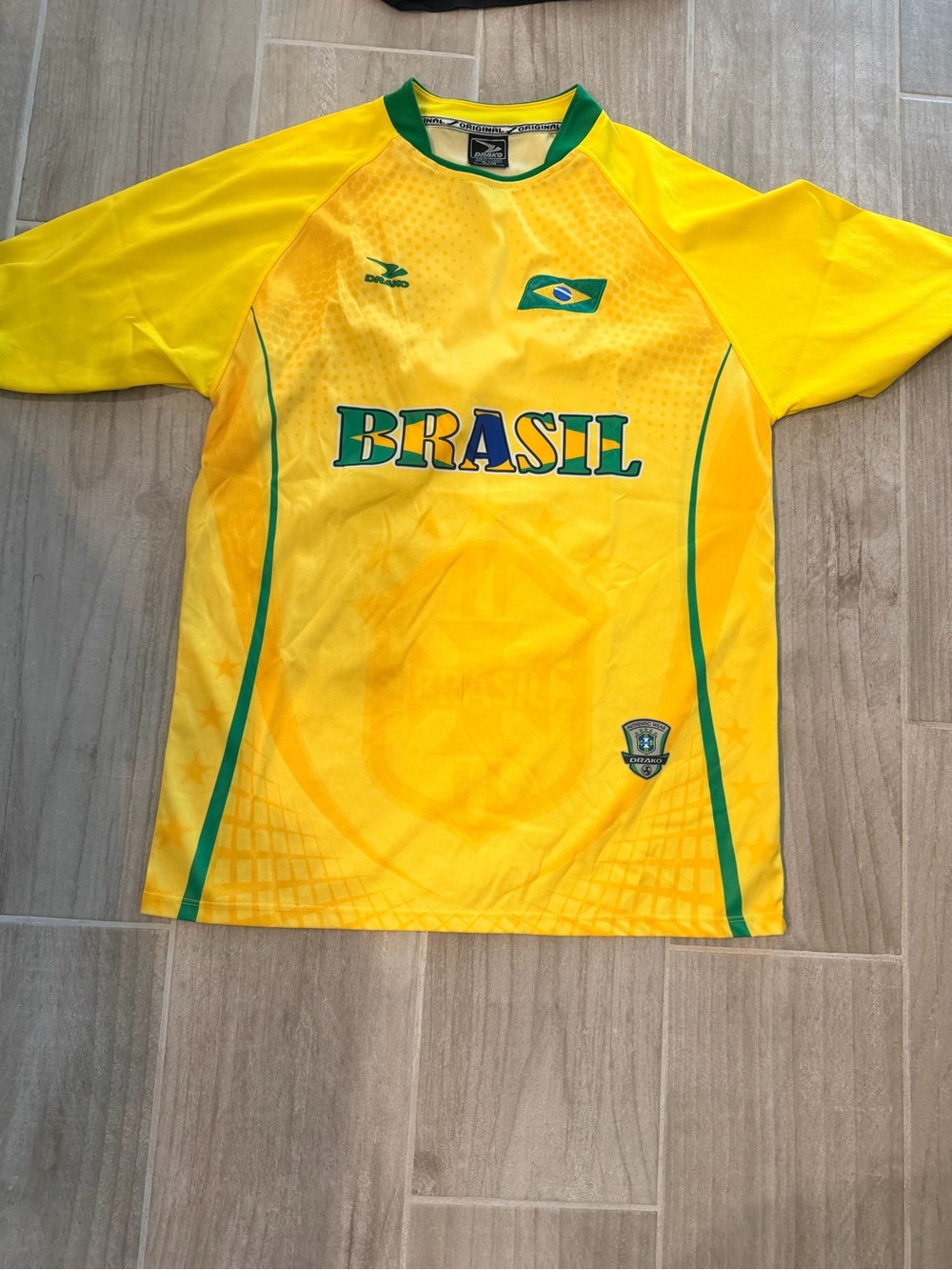 Brasil Yellow Soccer Jersey with Green Trim